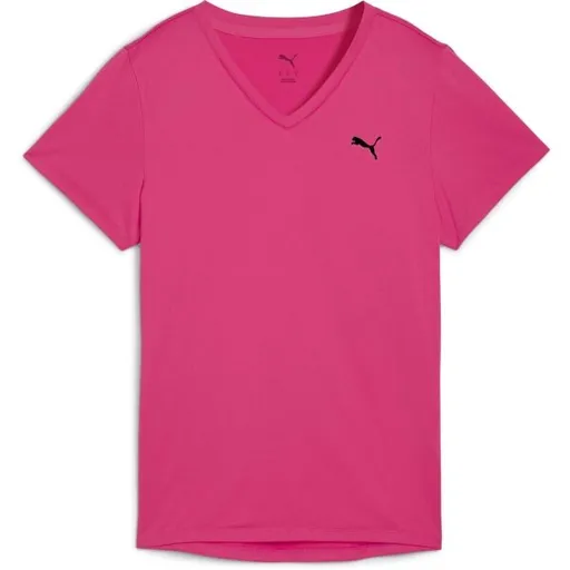 Puma W TAD ESSENTIAL VNECK TEE Dámské sportovní triko, růžová, velikost