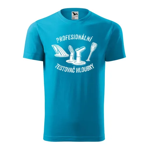 Bontis Tričko s potiskem "Testovač hloubky" - Tyrkysová | 2XL