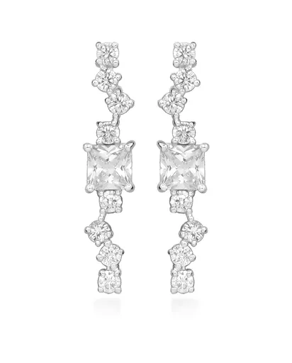 Silver Cat Oslnivé visací náušnice s kubickými zirkony Classics SC618