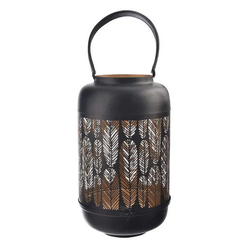 InDecor Kovový svícen Leaf černá, 23 x 23 x 42 cm, L