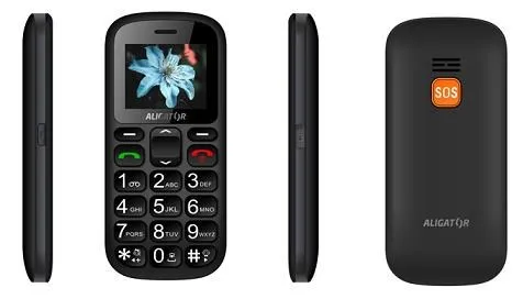 Aligator A321 Senior Dual SIM, šedá-černá + nabíjecí stojánek