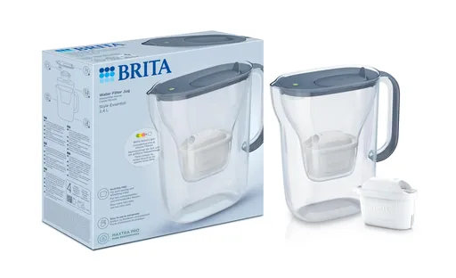 BRITA Style Essential 2,4 l filtrační konvice šedomodrá + 1 filtr na měkkou vodu