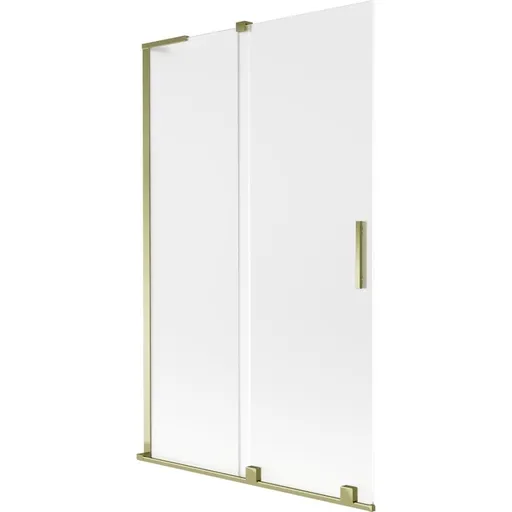 MEXEN/S Velar L dvoukřídlá posuvná vanová zástěna 110 x 150, dekor, zlatá 896-110-003-31-50
