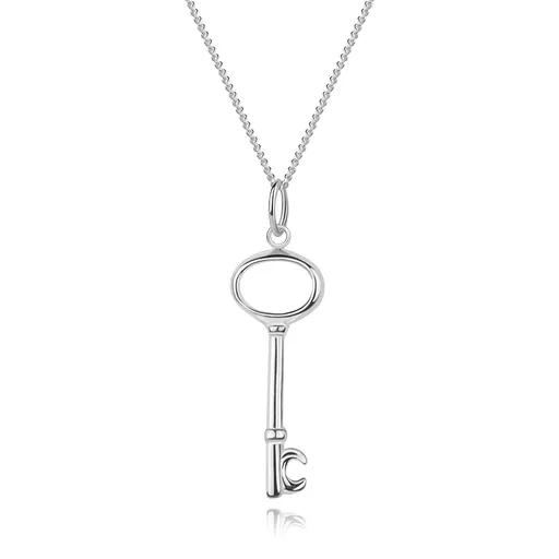 Stříbrný 925 náhrdelník, řetízek a přívěsek ve tvaru klíče