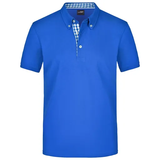 James & Nicholson (Daiber) Elegantní pánská polokošile JN964 - Královská modrá / královská modrá / bílá | XL