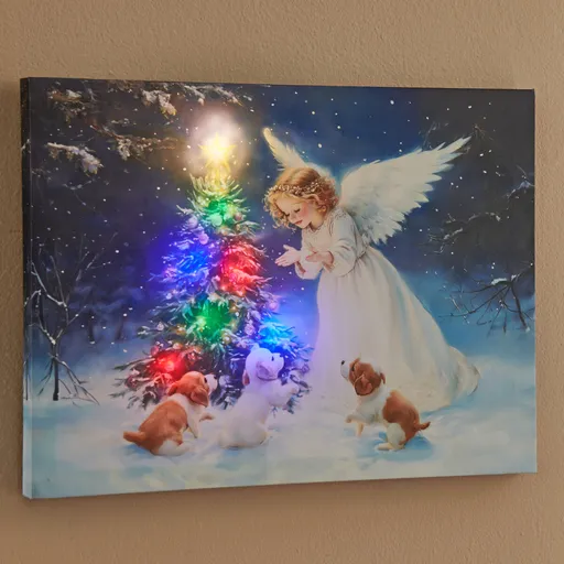 LED obraz  Vánoční anděl