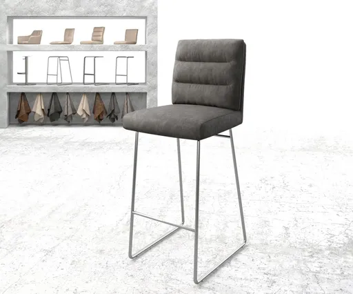 Barová židle Pela-Flex vintage antracitová podnož tenká