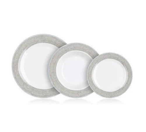 Sada jídelní BANQUET Shadow  - rozbaleno - JEN 3xdezertní talíře, 6xhlubokých talířů, 4xvelké t.