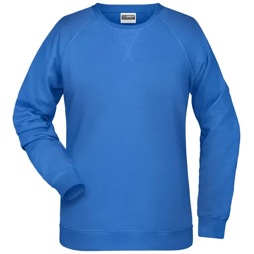 James & Nicholson (Daiber) Dámská mikina bez kapuce z biobavlny 8021 - Kobaltová | 3XL