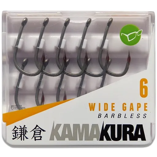Korda Háčky Kamakura Wide Gape Barbless 10ks - vel.4,Korda Háčky Kamakura Wide Gape Barbless 10ks - vel.4