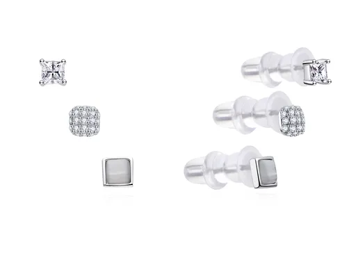 MOISS Sada elegantních stříbrných náušnic E0004874 (3 páry náušnic)