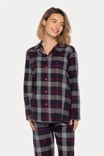 Dámské flanelové pyžamo ALICIA S Tmavě modrá