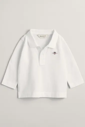 POLOKOŠILE GANT SHIELD PIQUE LS RUGGER WHITE