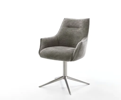 Jídelní židle Alja-Flex s područkami bouclé měkký tmavě béžová