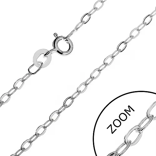 Stříbrný řetízek 925 - kolmo uchycená plochá očka, 2,1 mm