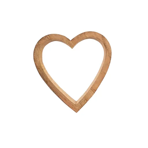InDecor Srdce z mangového dřeva, 15 x 3,5 x 15 cm, M