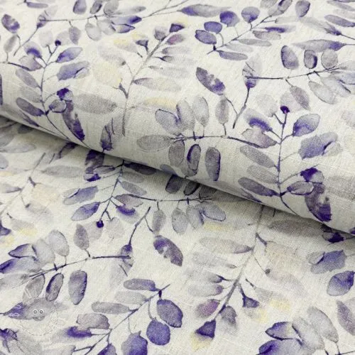 Viskóza se lnem Natural Lin Lissy purple digital print