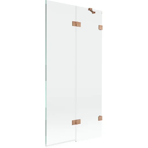 MEXEN/S Lunar vanová zástěna 2-křídlová pravá 90 x 150, transparent, měď kartáčovaná 897-090-100-65-00-P