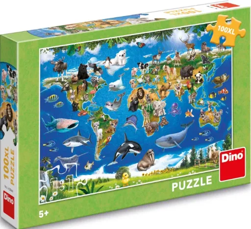Puzzle XL Mapa zvířat 100 dílků