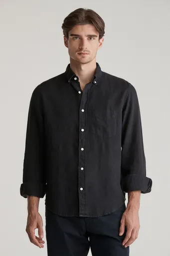 KOŠILE GANT REG GMNT DYED LINEN SHIRT BLACK