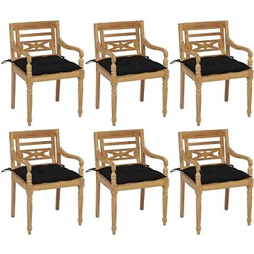 SHUMEE Židle zahradní BATAVIA s poduškami, teak 3073344 - 6ks v balení (3073344)