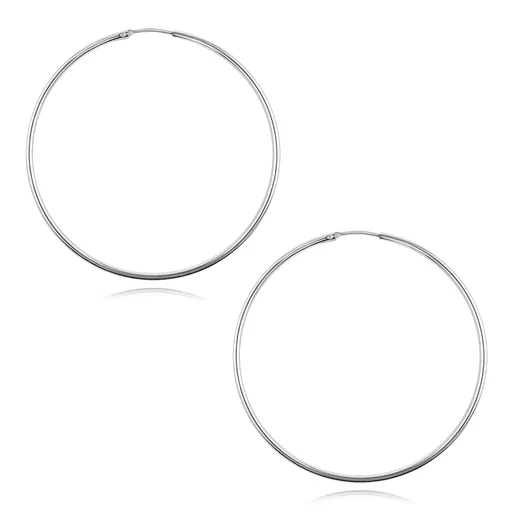 Kruhové náušnice ze stříbra 925 - hladký, lesklý povrch, 70 mm