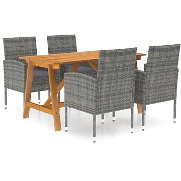 5dílný zahradní jídelní set šedý, 3068780 (3068780)