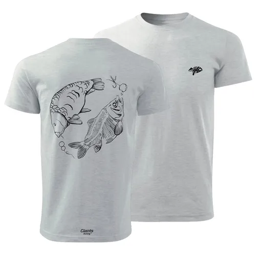 Giants fishing Tričko pánské šedé Kapr s kostrou - vel. 3XL,Giants fishing Tričko pánské šedé Kapr s kostrou - vel. 3XL