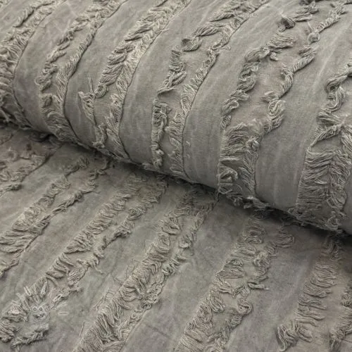 Bavlněná látka se lnem Vintage Fringe Stripe grey