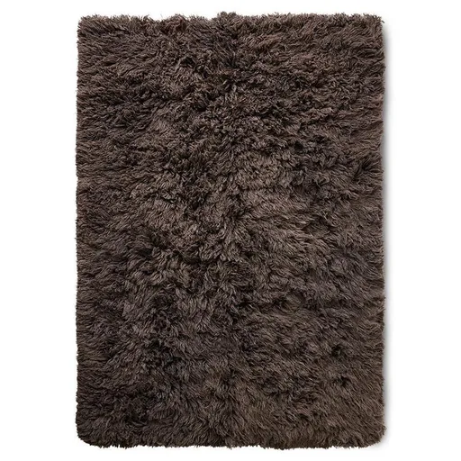 Hnědý nadýchaný vlněný koberec Fluffy rug espresso - 200*300 cm HKLIVING