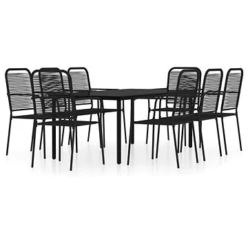 9dílný zahradní jídelní set černý, 3099142 (3099142)