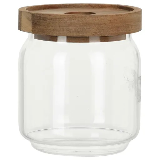 Skleněná dóza s akáciovým víčkem 400 ml, 0,4 l