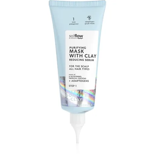 so!flow Purifying Mask Reducing Sebum hloubkově čisticí maska pro mastnou pokožku hlavy 100 ml