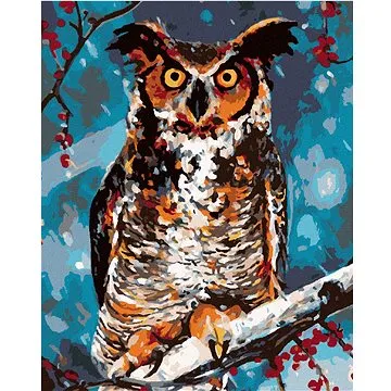 Diamondi - Diamantové malování - SOVA V LESE, 40x50 cm, bez rámu a bez vypnutí plátna (604815A)