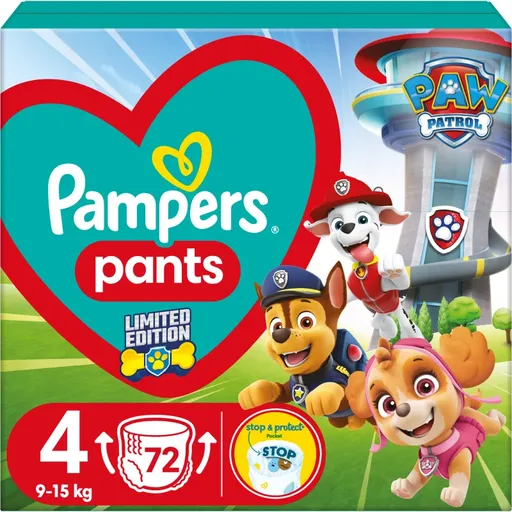 Pampers Pants Paw Patrol Size 4 jednorázové plenkové kalhotky 9-15 kg 72 ks