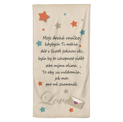 Osuška Moje drahá vnučko (Velikost osušky: 100x170cm)
