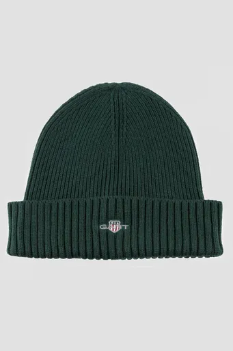 ČEPICE GANT COTTON BLEND LOGO BEANIE TARTAN GREEN