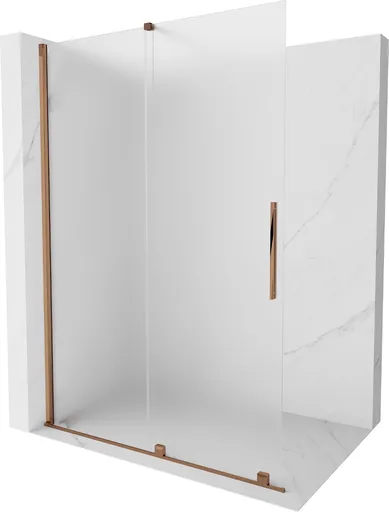 MEXEN/S Velar Sprchová zástěna posuvná Walk-in 150 x 200, dekor 8 mm, růžové zlato 871-150-000-33-60