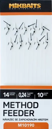 Mikbaits method feeder návazce se zapichovacím hrotem 10ks - velikost 14