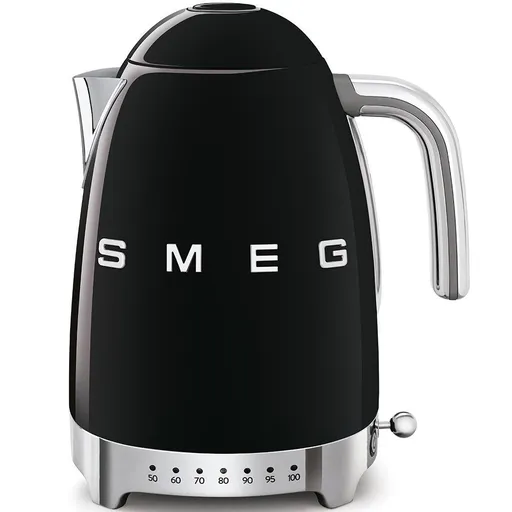 Smeg KLF04BLEU rychlovarná konvice, 1, 7 l (7 šálků), 2400 W, styl 50. let, řízení teploty, 7 programů, černá