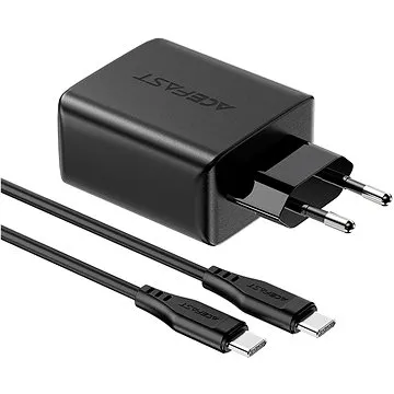 ACEFAST GaN Charger 65W (2x USB-C + USB-A) + USB-C Cable Black (A13)