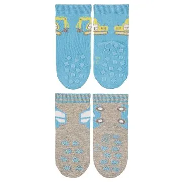 Sterntaler na lezení protiskluzové chlapecké 2 páry modré, šedé bagr 8012230 (HRAjkob1220nad)