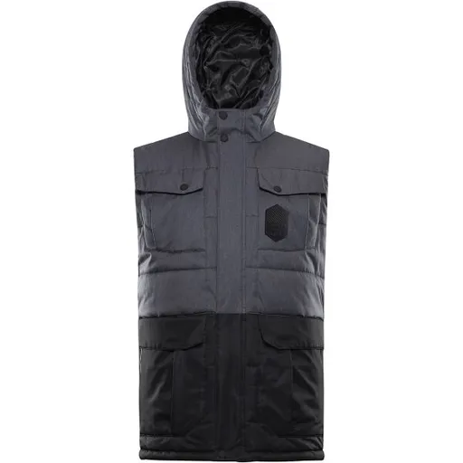 ALPINE PRO HARD Pánská zateplená vesta, šedá, velikost