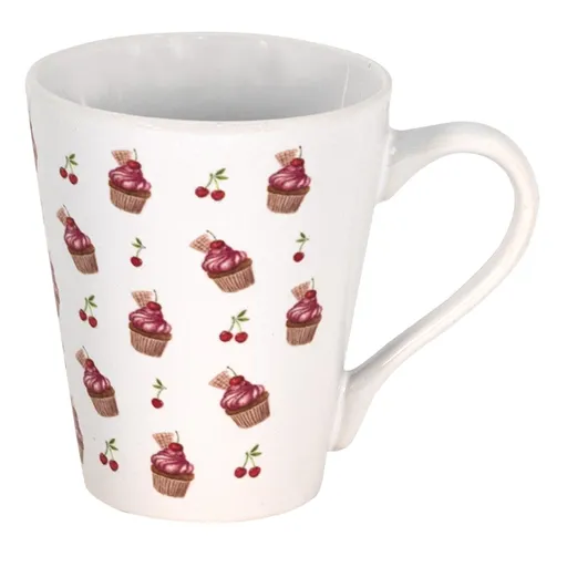 Keramický hrnek s dortíčky Cherry Cupcake - Ø 9*10 cm / 300 ml Clayre & Eef