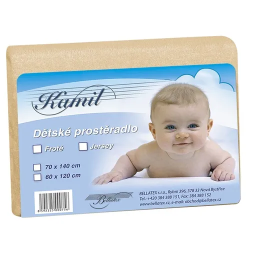 Bellatex Dětské froté prostěradlo, béžová,, 70 x 140 cm