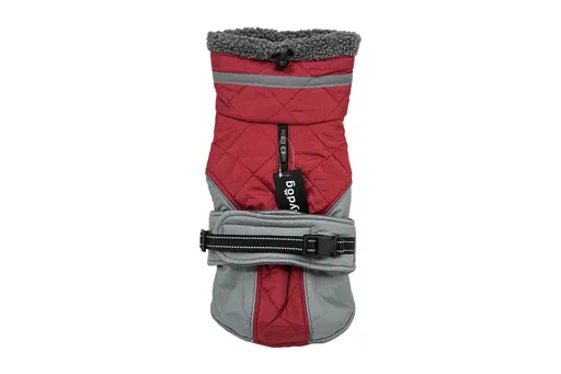 Vsepropejska Kairo zimní bunda pro psa s kožichem Barva: Červená, Délka zad (cm): 42, Obvod hrudníku: 42 - 58 cm