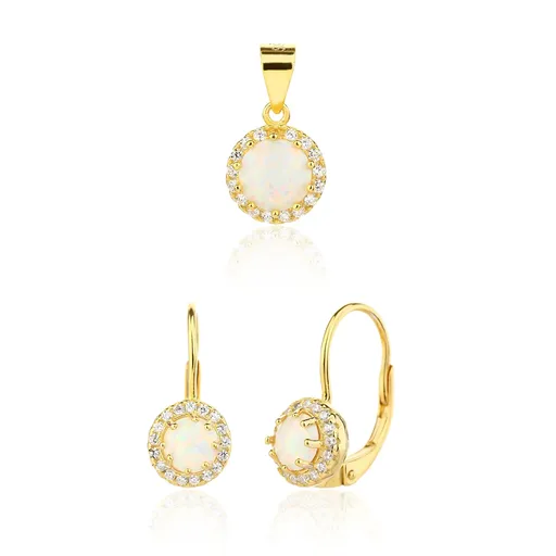 JVD Elegantní pozlacená sada šperků SVLS0121SJ6GO00 (přívěsek, náušnice)