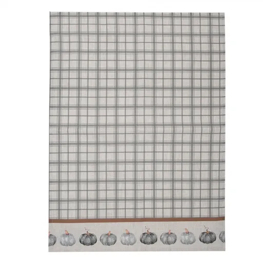 Bavlněná károvaná utěrka s dýněmi Country Style Pumpkin - 50*70 cm Clayre & Eef