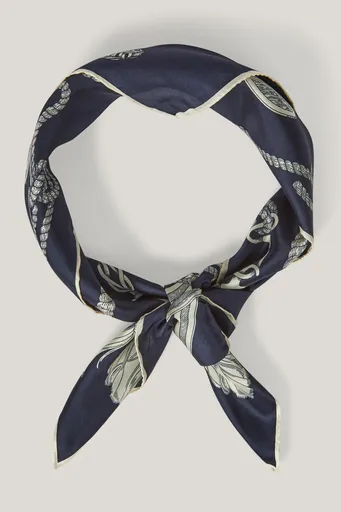 ŠÁTEK GANT SAILING PRINT SILK SCARF DEEP COBALT