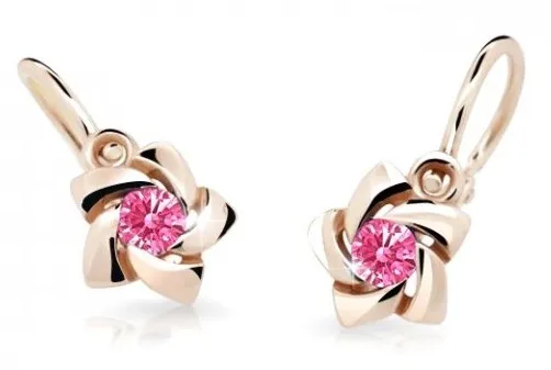Cutie Jewellery Dětské náušnice z růžového zlata C2201-10-X-4 fuchsiová